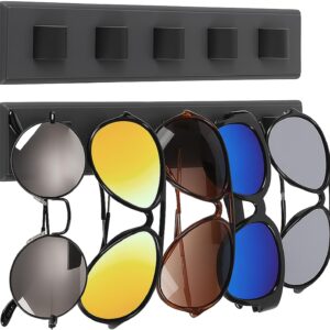 2 Pack Wooden Sunglasses Organizer Wall Mounted - Rustic Sunglass Holder for RV, Garage Door, Office & Home Decor - Glasses Storage Display Rack Gift for Women, Husband, Sunglass Lovers